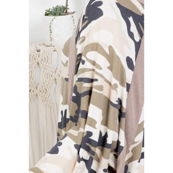 LAST1️⃣New Women’s Soft Olive Camouflage Lightweight Oversized Sweatshirt Top - Picture 7 of 11